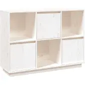 vidaXL Sideboard Weiß 110,5x35x80 cm Massivholz Kiefer