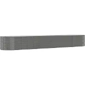 vidaXL Hochbeet Grau 554x100x68 cm Pulverbeschichteter Stahl