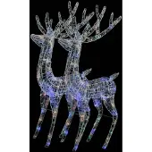 vidaXL XXL Rentiere Weihnachtsdekoration Acryl 250 LED 2 Stk. 180 cm