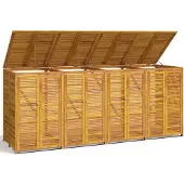 vidaXL Mülltonnenbox für 4 Tonnen 280x89x117 cm Massivholz Akazie