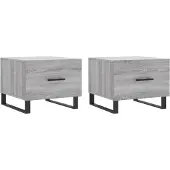 vidaXL Couchtische 2 Stk. Grau Sonoma 50x50x40 cm Holzwerkstoff