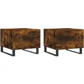 vidaXL Couchtische 2 Stk. Räuchereiche 50x50x40 cm Holzwerkstoff