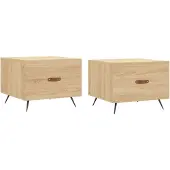 vidaXL Couchtische 2 Stk. Sonoma-Eiche 50x50x40 cm Holzwerkstoff
