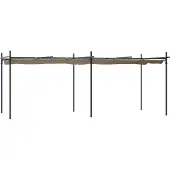 vidaXL Pergola mit Schiebedach Taupe 589x292x230 cm