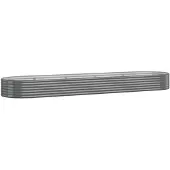 vidaXL Hochbeet Verzinkter Stahl 396x100x36 cm Grau