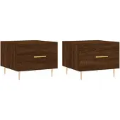 vidaXL Couchtische 2 Stk. Braun Eichen-Optik 50x50x40 cm Holzwerkstoff