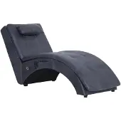 vidaXL Massage Chaiselongue mit Kissen Grau Wildleder-Optik