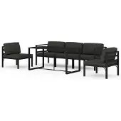 vidaXL 6-tlg. Garten-Lounge-Set mit Kissen Aluminium Anthrazit