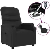 vidaXL Relaxsessel Elektrisch Schwarz Kunstleder