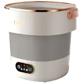 INF 13L Faltbare Waschmaschine - Mini Waschmaschine für Unterwäsche, Socken grau+weiß