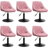 vidaXL Esszimmerstühle 6 Stk. Drehbar Rosa Samt