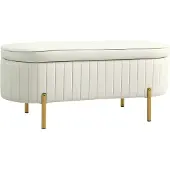 HOMCOM Sitzbank in Cremeweiß 108L x 44B x 43,5H cm | Gr.: onesize