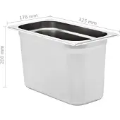 vidaXL Gastronormbehälter 4 Stk. GN 1/3 200 mm Edelstahl