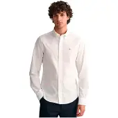 Gant für Herren. 3000102 Schmal geschnittenes Hemd aus weißer Popeline (3XL), Lässig, Baumwolle, Klassisch, Langarm