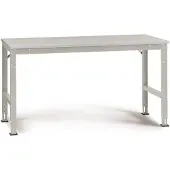 Manuflex Arbeitstisch UNIVERSAL Standard, 2000 x 1000 mm, Melamin lichtgrau, lichtgrau