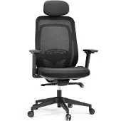 Hjh OFFICE Profi Bürostuhl Vivadapt Ergonomischer Schreibtischstuhl mit Armlehnen (höhenverstellbar) Stoff / Netzstoff Schwarz Drehstuhl für Büro, Zuhause