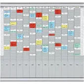 Franken T-Kartentafel Jahresplaner, 81,9 x 78 cm, 12 Träger + 2 Index, 35 Schlitze, PV-SET4