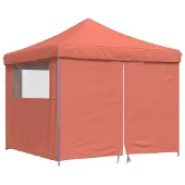 vidaXL Partyzelt Faltbar Pop-Up mit 4 Seitenteilen Terrakottarot