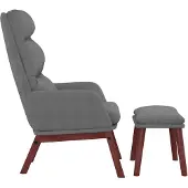 vidaXL Relaxsessel mit Hocker Hellgrau Stoff