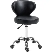 HOMCOM - Salonhocker - 54L x 45B x 73-88H cm - schwarz