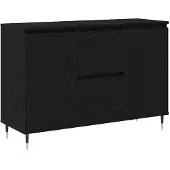 vidaXL Sideboard Schwarz Eichen-Optik 101,5 x 35 x 70 cm Holzwerkstoff