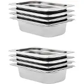 vidaXL Gastronormbehälter 8 Stk. GN 1/4 65 mm Edelstahl