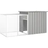 vidaXL Hühnerkäfig Grau 200x91x100 cm Verzinkter Stahl