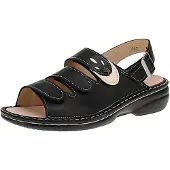 Finn Comfort Bequeme Sandalette Saloniki, Damen, Schwarz, Leder, NEU - Damenschuhe Sandale bequem / lose Einlage, Schwarz