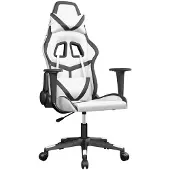 vidaXL Gaming-Stuhl Weiß und Schwarz Kunstleder