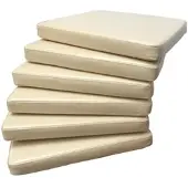 Sedex 6x Sitzpolster Larissa Kunstleder Beige für Rattan und Loomstühle