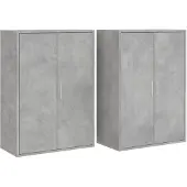 vidaXL Sideboards 2 Stk. Betongrau 60x31x84 cm Holzwerkstoff