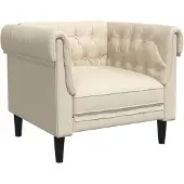 vidaXL Sessel Chesterfield Leinen