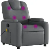 vidaXL Massagesessel Grau Kunstleder