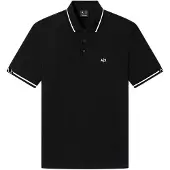 Armani Exchange für Herren. XM002356AF13026UC001 Raffiniertes Poloshirt schwarz (L), Lässig, Baumwolle, Kurzarm