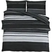 vidaXL Bettwäsche-Set Schwarz und Weiß 225x220 cm Baumwolle