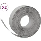 vidaXL Rasenkanten 2 Stk. Grau 10 m 15 cm Polyethylen