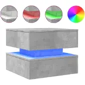 vidaXL Couchtisch mit LED-Leuchten Betongrau 50x50x40 cm
