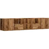 vidaXL Eckregal Altholz-Optik 200x40x45 cm Holzwerkstoff