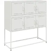 vidaXL Sideboard Weiß 100,5x39x107 cm Stahl