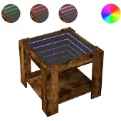vidaXL LED-Couchtisch Räuchereiche 53x53x45 cm Holzwerkstoff