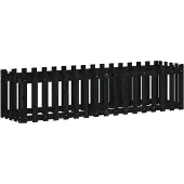 vidaXL Hochbeet Latten-Design Schwarz 200x50x50 cm Massivholz Kiefer