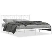 vidaXL Bettgestell mit Kopfteil Metall Weiß 183x213 cm