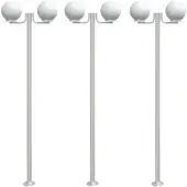 vidaXL Wegeleuchten 3 Stk. Silbern 215 cm Edelstahl