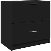 vidaXL Waschbeckenunterschrank Schwarz 59x37x59 cm Holzwerkstoff