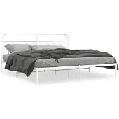 vidaXL Bettgestell mit Kopfteil Metall Weiß 200x200 cm