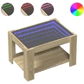 vidaXL LED-Couchtisch Sonoma Eiche 73x53x45 cm Holzwerkstoff