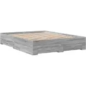 vidaXL Bettgestell mit Schubladen Grau Sonoma 140x200 cm Holzwerkstoff