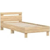 vidaXL Bettgestell ohne Matratze mit Kopfteil Sonoma-Eiche 90x190 cm