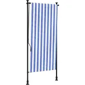 vidaXL Außenrollo Blau und Weiß 120x270 cm Stoff und Stahl