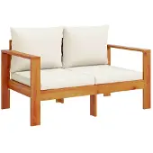 vidaXL Gartensofa mit Kissen 2-Sitzer Massivholz Akazie